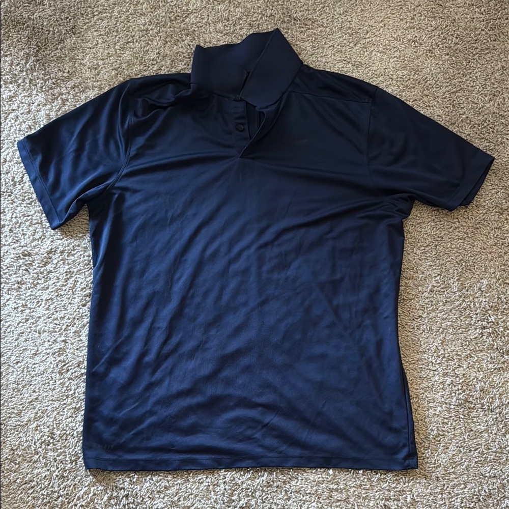 Nike Men's Navy Blue Polo Shirt - Short Sleeve Performance